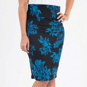 AGNES & DORA Black & Teal Pencil Skirt S Fits Size 4 - 6